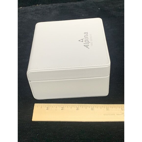 Alpina Watch Box Presentation White Cardboard Case Display Empty With Booklet - Picture 7 of 8